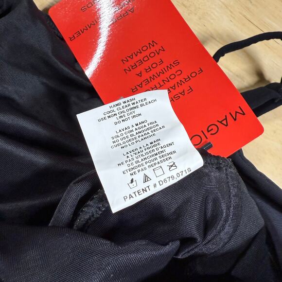 Magicsuit NWT Celine Solid One-Piece Swimdress Black Size 14 Optional Side TIe - Picture 8 of 14